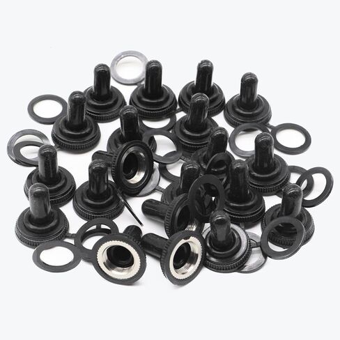 Lantee EDPM Rubber Electrical Toggle Switch Cover Weatherproof Protector Boot,12 mm Thread Diameter, Pack of 20 in Saudi Arabia