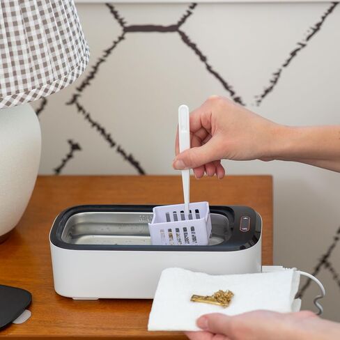 UVC Ultrasonic Jewelry Cleaner, 18Oz 46KHz Power, Professional Sterilizer Machine, Portable Timer, Ultrasonic Retainer Cleaner for Cleaning Glasses, Dentures, Aligner, Mouth Guard, Toothbrush Head in Saudi Arabia