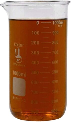 كوب سعة 50 مل، طويل القامة، 3.3 زجاج بوروسيليكات، مقياس مزدوج، متدرج، Karter Scientific 213F11 (مفرد) in Kuwait