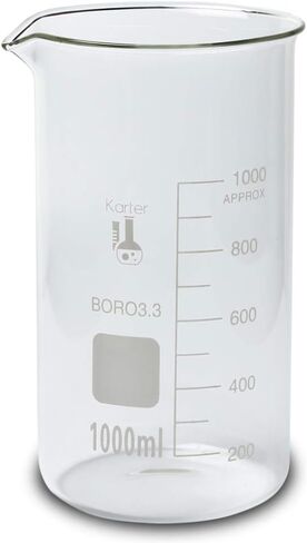 كوب سعة 50 مل، طويل القامة، 3.3 زجاج بوروسيليكات، مقياس مزدوج، متدرج، Karter Scientific 213F11 (مفرد) in Kuwait