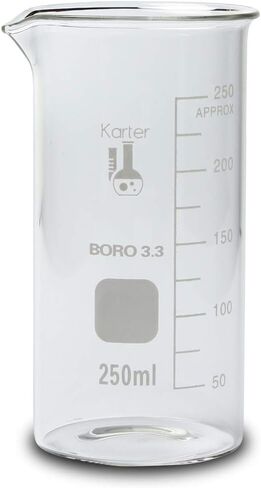 كوب سعة 50 مل، طويل القامة، 3.3 زجاج بوروسيليكات، مقياس مزدوج، متدرج، Karter Scientific 213F11 (مفرد) in Kuwait