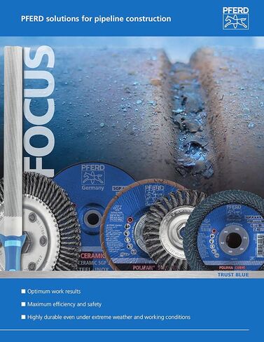 PFERD 67381 Polifan PFR Curve Radial Type Flap Disc, Ceramic Oxide, 4-1/2" Diameter, 7/8" Arbor Hole, 13300 RPM, 60 Grit in Kuwait
