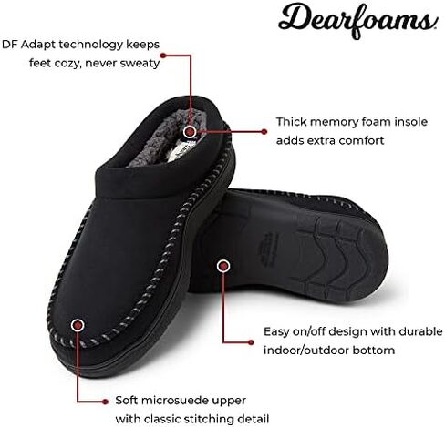 Dearfoams Men's Thompson Memory Foam Clog Slipper in Saudi Arabia