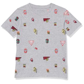 GUESS Boys' Little Logo Embroidered Organic Mélange Jersey T-Shirt in Saudi Arabia