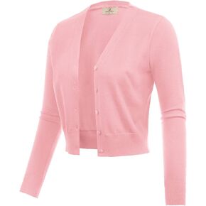 GRACE KARIN Women's Open Front Knit Cropped Bolero Shrug Cardigan Sweater Long Sleeve (S-4XL)