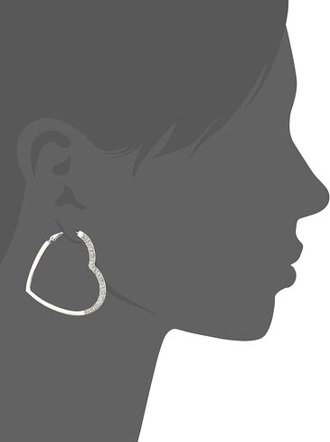 GUESS Heart Shaped Clutchless Hoop Earrings in Kuwait