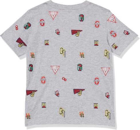 GUESS Boys' Little Logo Embroidered Organic Mélange Jersey T-Shirt in Saudi Arabia