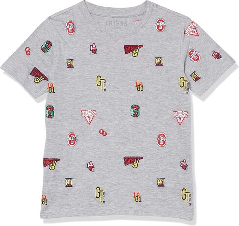 GUESS Boys' Little Logo Embroidered Organic Mélange Jersey T-Shirt in Saudi Arabia