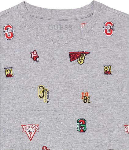 GUESS Boys' Little Logo Embroidered Organic Mélange Jersey T-Shirt in Saudi Arabia