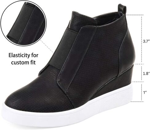 Athlefit Women's Wedge Sneakers Hidden Heel Platform Wedge Booties Hidden Wedgie Sneakers in Saudi Arabia