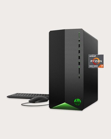 HP Pavilion Gaming Desktop, AMD Ryzen 7 5700G Processor, NVIDIA GeForce RTX 2060 graphic, 16 GB RAM, 1 TB SSD, Windows 11 Pro (TG01-2460, shadow black) in Saudi Arabia