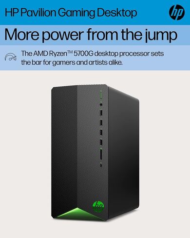 HP Pavilion Gaming Desktop, AMD Ryzen 7 5700G Processor, NVIDIA GeForce RTX 2060 graphic, 16 GB RAM, 1 TB SSD, Windows 11 Pro (TG01-2460, shadow black) in Saudi Arabia