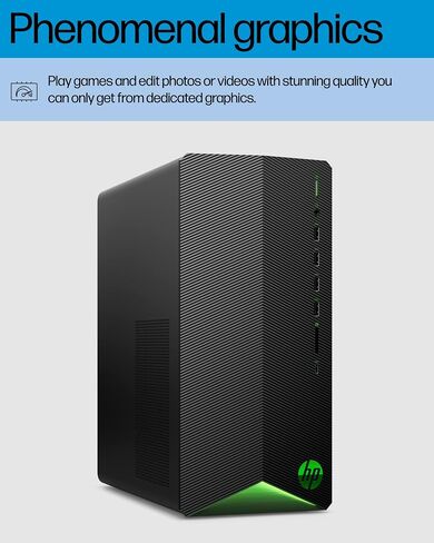 HP Pavilion Gaming Desktop, AMD Ryzen 7 5700G Processor, NVIDIA GeForce RTX 2060 graphic, 16 GB RAM, 1 TB SSD, Windows 11 Pro (TG01-2460, shadow black) in Saudi Arabia