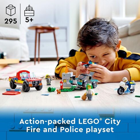 LEGO City Fire Rescue & Police Chase 60319 Building Toy Set for Kids, Boys, and Girls Ages 5+ (295 Pieces) in Saudi Arabia
