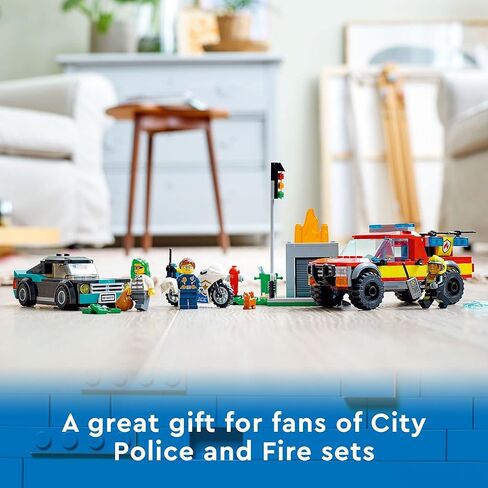 LEGO City Fire Rescue & Police Chase 60319 Building Toy Set for Kids, Boys, and Girls Ages 5+ (295 Pieces) in Saudi Arabia