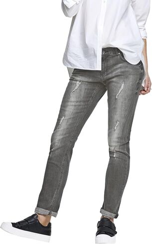 ellos Comfortable Women's Plus Size Boyfriend Jeans Stretch Denim Mid-Rise in Saudi Arabia