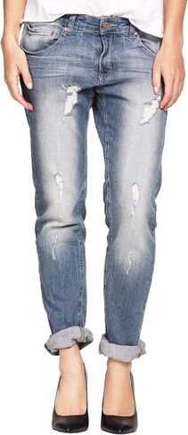 ellos Comfortable Women's Plus Size Boyfriend Jeans Stretch Denim Mid-Rise in Saudi Arabia