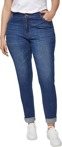 ellos Comfortable Women's Plus Size Boyfriend Jeans Stretch Denim Mid-Rise in Saudi Arabia