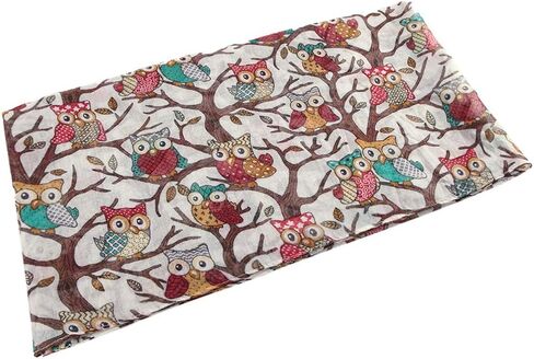 Evelin LEE Women Fashion Cute Soft Light Weight Cartoon Owl Sheer Infinity Scarf in Kuwait