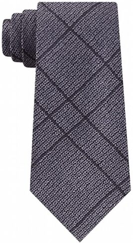 Calvin Klein Mens Silk Plaid Neck Tie Gray O/S in Saudi Arabia