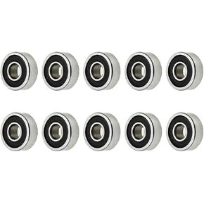 Rannb 6201RS Ball Bearing Double Sealed Deep Groove Bearing Steel 12mm x 32mm x 10mm- Pack of 5