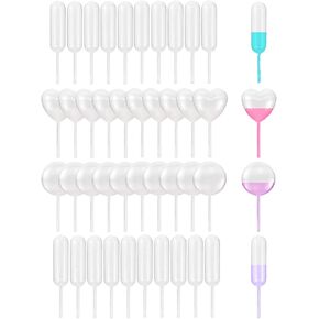 200pcs 4ml Mini Squeeze Transfer Cupcakes Pipettes-Rectangular,Heart,Round Shape,Disposable Plastic Droppers for Cupcake,Dessert,Strawberries and Chocolate, Birthday Party and Holiday Decoration. in Saudi Arabia