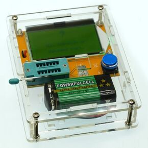 WWZMDiB LCR-T4 Mega328 اختبار الترانزستور الرقمي المقاومة السعة الصمام الثنائي الصمام الثلاثي السعة المقاومة ESR متر MOS PNP NPN LCR مع حافظة in Kuwait