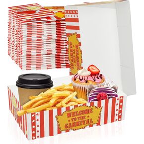 60 Pcs Movie Night Snack Trays 4 Corner Food Boxes Movie Night Party Supplies Paper Food Trays Cinema Party Favors Disposable Food Holders for Popcorn Nacho Theater Snack