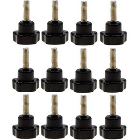 YXQ 5 نجوم المقابض M6x15mm ذكر الموضوع لقط مقبض 30 مم ضياء قاعدة استبدال اليد البلاستيك الأسود (6 قطع)