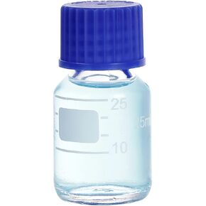 10 Pieces 25 mL Graduated Round Reagent Media/Storage Glass Bottle With GL25 Blue Polypropylene Screw Cap in Saudi Arabia