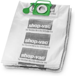 Shop-Vac 9021633 Genuine Wet/Dry Tear Resistant Collection Filter Bags, 12-20 gallon, White