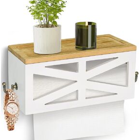 موزع المناشف الورقية الخشبية على الحائط، حامل المناشف الورقية على الحائط مع غطاء وخطاطيف معدنية، طية تجارية على شكل حرف C، طية على شكل حرف Z، موزع حامل مناشف يد ورقي ثلاثي الطي، حامل مناديل لمطبخ الحمام in Kuwait