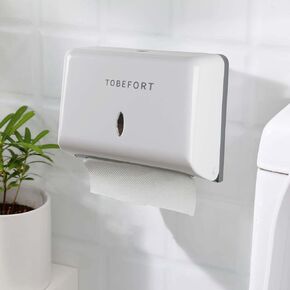 Touchless Paper Towel Dispenser Wall Mount, No Drilling Waterproof/Dustproof Multifold Tissue Holder for Home Kitchen Office Bathroom Toilet…