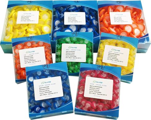 Simsii Syringe Filter, Nylon Membrane Lab Disc, Diameter 13 mm, Micron Pore Size 0.45 um, Pack of 100 in Saudi Arabia