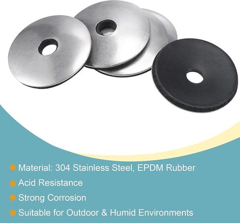 غسالات الختم المستعبدة من MECCANIXITY مقاس 25 × 5.5 × 2.8 مم من الفولاذ المقاوم للصدأ EPDM حشية لولبية مدعومة بالمطاط، عبوة من 100 قطعة in Kuwait