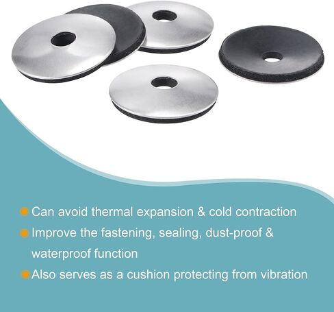 غسالات الختم المستعبدة من MECCANIXITY مقاس 25 × 5.5 × 2.8 مم من الفولاذ المقاوم للصدأ EPDM حشية لولبية مدعومة بالمطاط، عبوة من 100 قطعة in Kuwait