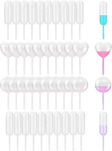 200pcs 4ml Mini Squeeze Transfer Cupcakes Pipettes-Rectangular,Heart,Round Shape,Disposable Plastic Droppers for Cupcake,Dessert,Strawberries and Chocolate, Birthday Party and Holiday Decoration. in Saudi Arabia