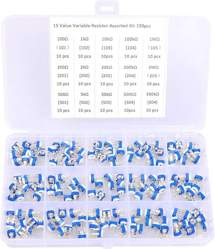 150 قطعة 15 قيمة 100 أوم - 2M أوم تريمبوت مقاوم متغير 6 مم مجموعة متنوعة مقياس الجهد in Kuwait