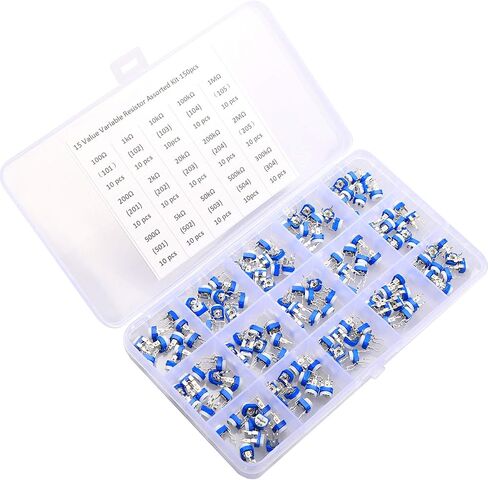 150 قطعة 15 قيمة 100 أوم - 2M أوم تريمبوت مقاوم متغير 6 مم مجموعة متنوعة مقياس الجهد in Kuwait