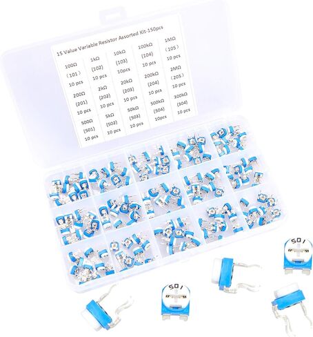 150 قطعة 15 قيمة 100 أوم - 2M أوم تريمبوت مقاوم متغير 6 مم مجموعة متنوعة مقياس الجهد in Kuwait