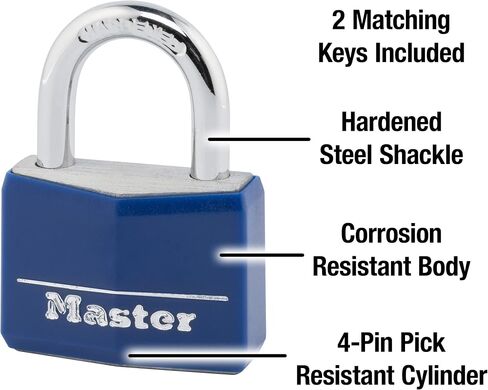 Master Lock 142DCM Covered Aluminum Keyed Padlock, 1-Pack, Blue in Saudi Arabia