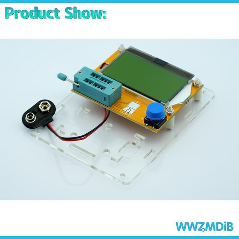 WWZMDiB LCR-T4 Mega328 اختبار الترانزستور الرقمي المقاومة السعة الصمام الثنائي الصمام الثلاثي السعة المقاومة ESR متر MOS PNP NPN LCR مع حافظة in Kuwait