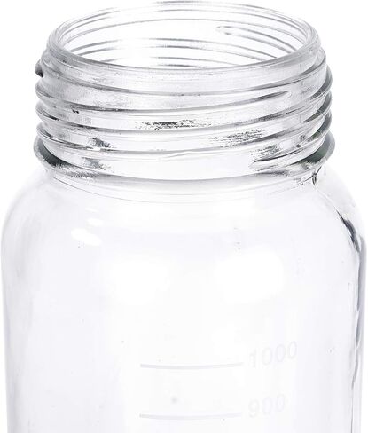 Pastein 3 Pack 1000 mL Wide Mouth Graduated Round Reagent Media/Storage Lab Glass Bottle With GL80 Orange Polypropylene Screw Cap… in Kuwait