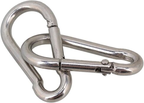 szzijia M4 40mm Multifunctional 304 Stainless Steel Spring Loaded Gate Snap Carabiner Quick Link Lock Ring Hook in Saudi Arabia