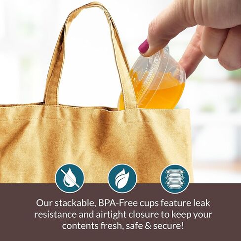 ريلي حاويات صغيرة 3.2 اونصة مع اغطية (250 مجموعة) | اكواب جيلي شوت مع اغطية | حاويات توابل بلاستيكية شفافة مع اغطية | اكواب 3 اونصة مع اغطية | اكواب صلصة 3 اونصة مع اغطية | اكواب سوفليه in Kuwait