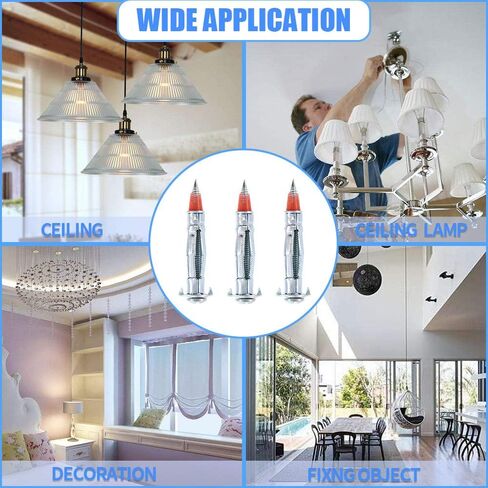 Glarks 60Pcs Heavy Duty 1/8 inch 35MM Zinc Plated Steel Molly Bolt Drive Hollow Drive Wall Anchor Screws Set (1/8SDx35MM) in Kuwait