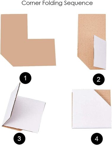 PH PandaHall 50pcs Cardboard Frame Corner Guard Protectors for Art Paintings, Picture Frames, Photos, Paper Stacks(5.1 x 5.1 inches) in Saudi Arabia