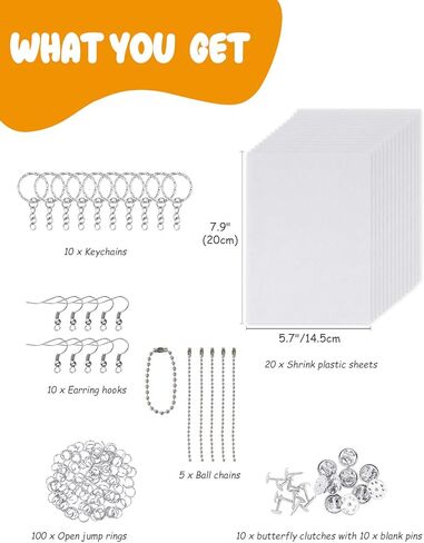 تتضمن مجموعة ملاءات الانكماش المكونة من 165 قطعة من Csyidio 20 قطعة من أوراق الأفلام المنكمشة و145 قطعة من الملحقات المعدنية، مجموعة ملاءات بلاستيكية منكمش لهدايا الهالوين للأطفال في الأماكن المغلقة لمشروع المدرسة الحرفية الإبداعية in Kuwait