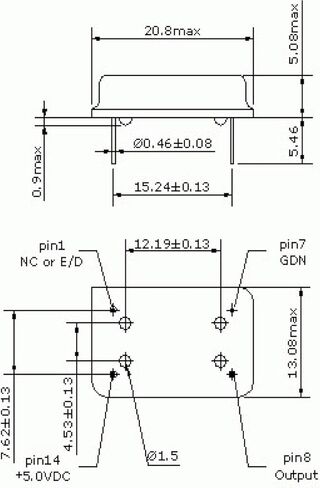 2 ميجا هرتز كامل يمكن البصمة Dip14 3V3-5V مذبذب الكريستال 2 قطعة in Saudi Arabia