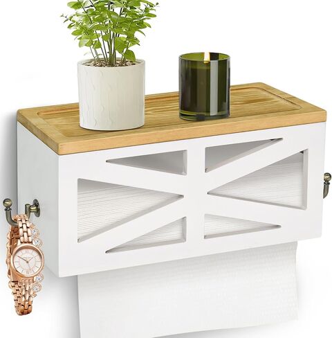 موزع المناشف الورقية الخشبية على الحائط، حامل المناشف الورقية على الحائط مع غطاء وخطاطيف معدنية، طية تجارية على شكل حرف C، طية على شكل حرف Z، موزع حامل مناشف يد ورقي ثلاثي الطي، حامل مناديل لمطبخ الحمام in Kuwait